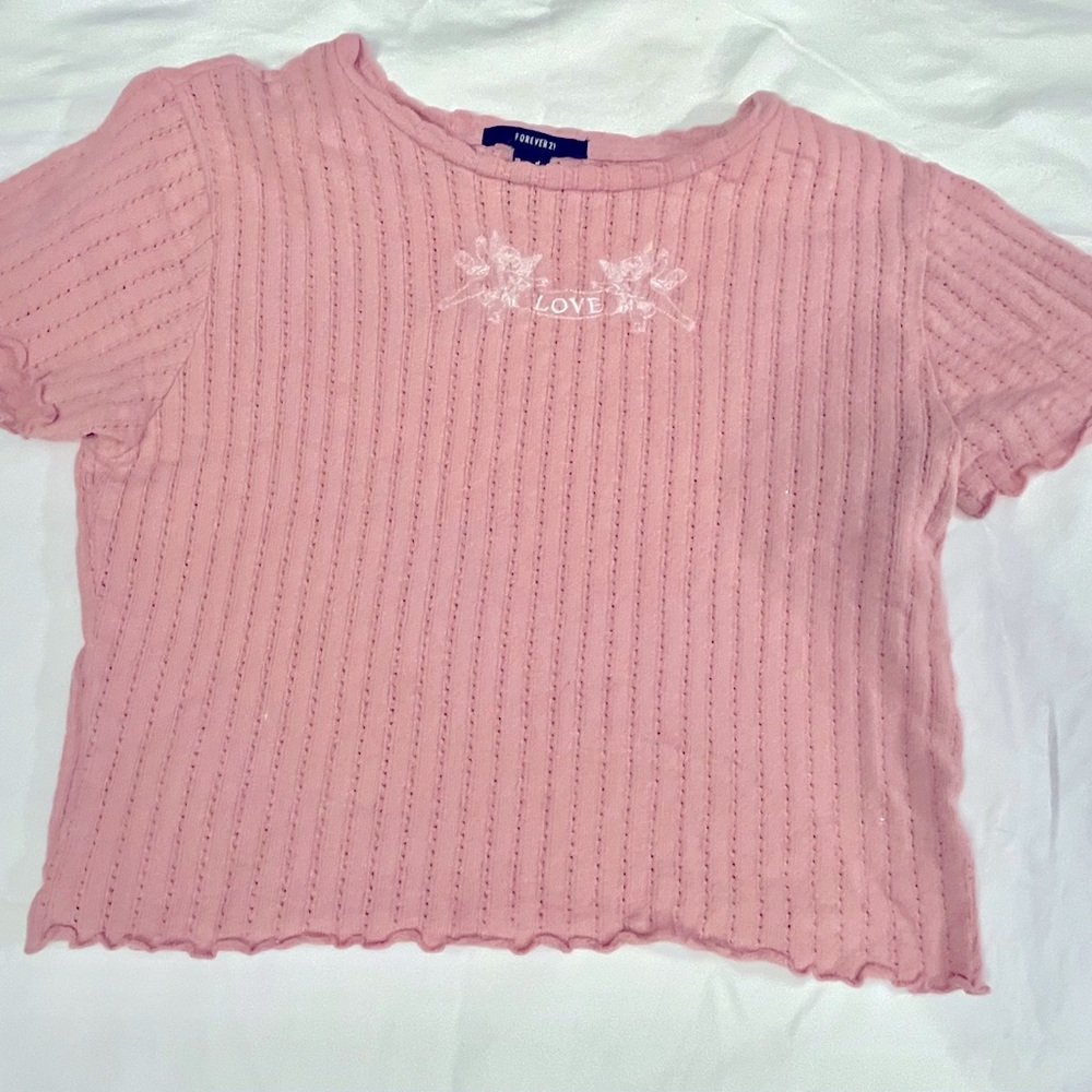 Crop Knitter “Love” Shirt